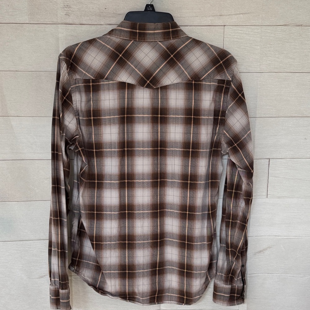 American Eagle Outfitters Brown Plaid button down size small - Picture 5 of 5